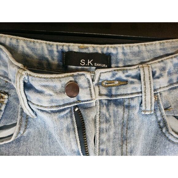 Light Wash Jeans Denim Unique Size 8 - Picture 2 of 10